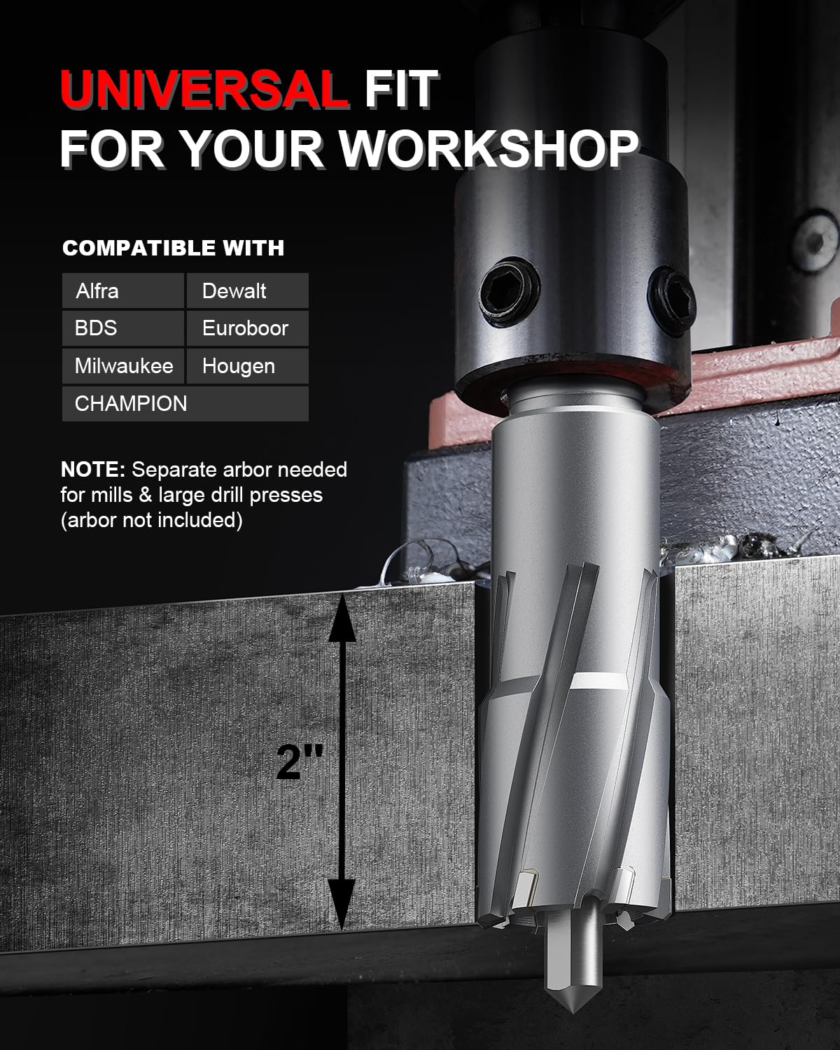 LinkMejor TCT Wkrętak annularny 1‑1/8" średnica x 2" głębokość, Mag wiertło