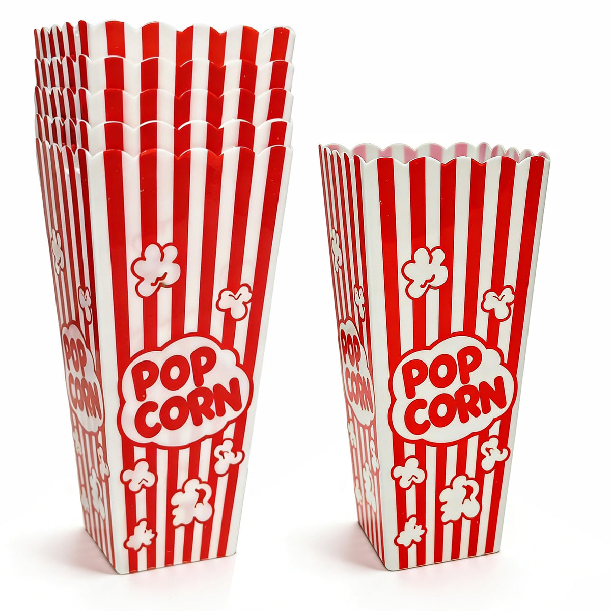 LinkMejor 5 Pack Contenedores de Popcorn de Plástico, Cajas de Popcorn Reusables