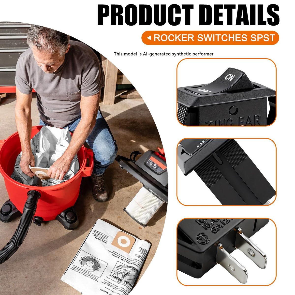 10A 250VAC مفاتيح المقبض للصرف التجاري، 2 pack