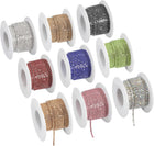 9 Roll 90 Yards 2MM Crystal Rhinestone Close Chain Trim, Sew on Crystal Rhinestone Chain Trim for Sewing Crafts Wedding Party DIY Decoration, 9 Colors