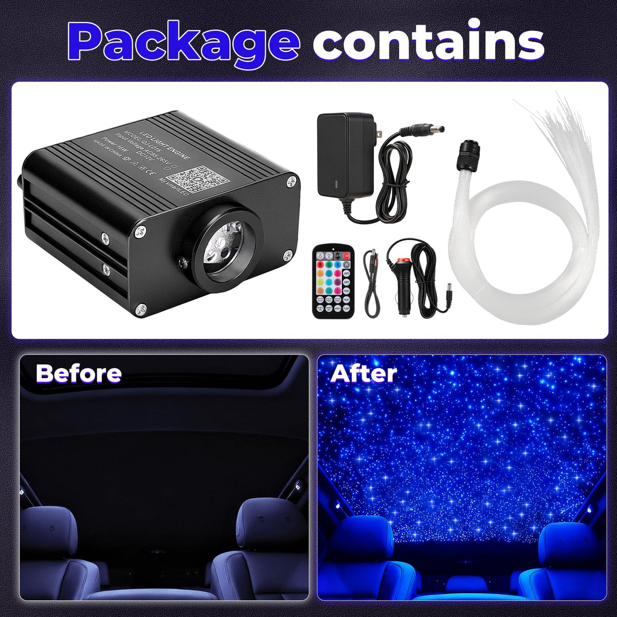 Starlight Headlight Kit, Twinkle โฟทอร์ ออปติก สตาร์แลมป์ กับ APP