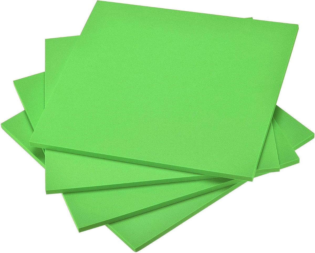 LinkMejor Green EVA Foam Sheets 10 x 10 Inch 7mm Thickness for Crafts DIY Projects, 4 Pcs