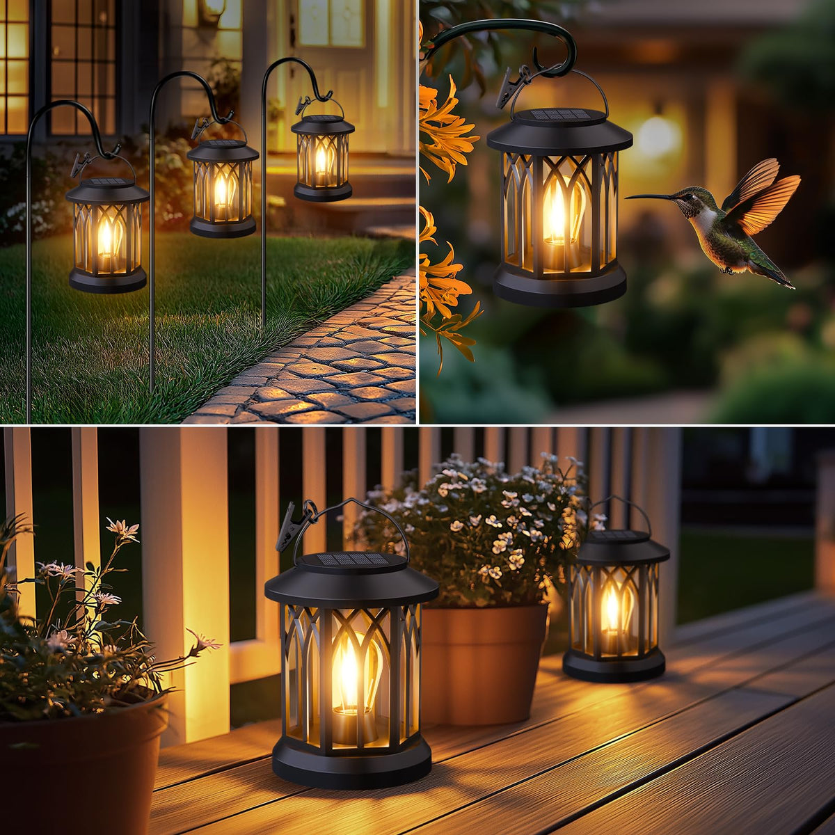 Lampu Solar Gantung Dalam Ruang Hawa, 2 Pcs, Dekoratif untuk Taman