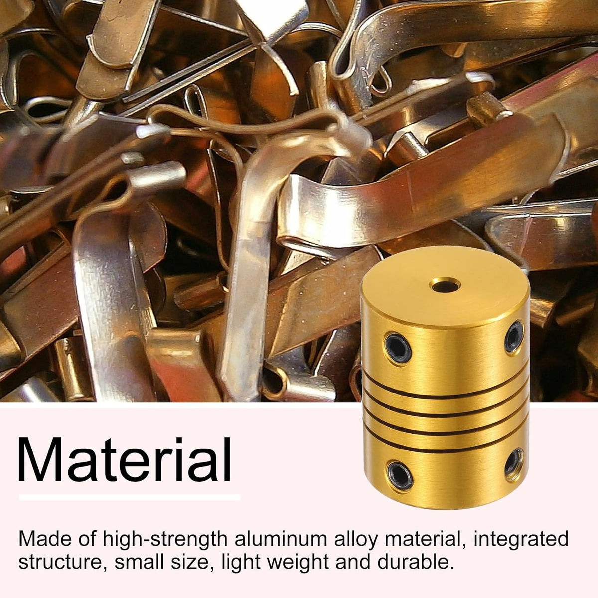 2 Stück 5mm bis 9mm Aluminiumlegierung Wellenkupplung L24.5xD19.5 Flexibler Kupplungsbalken für 3D-Drucker CNC-Maschine DIY Encoder und Motorwellen, Golden