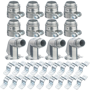 (1/2" Putkiosat 30 kpl) LinkMejor Steel Putkikokopaketti sisältää 8 kpl yhdistimiä, 4 kpl 90 asteen kulmia, 18 kpl S-SET-0.5-10 kpl kpl