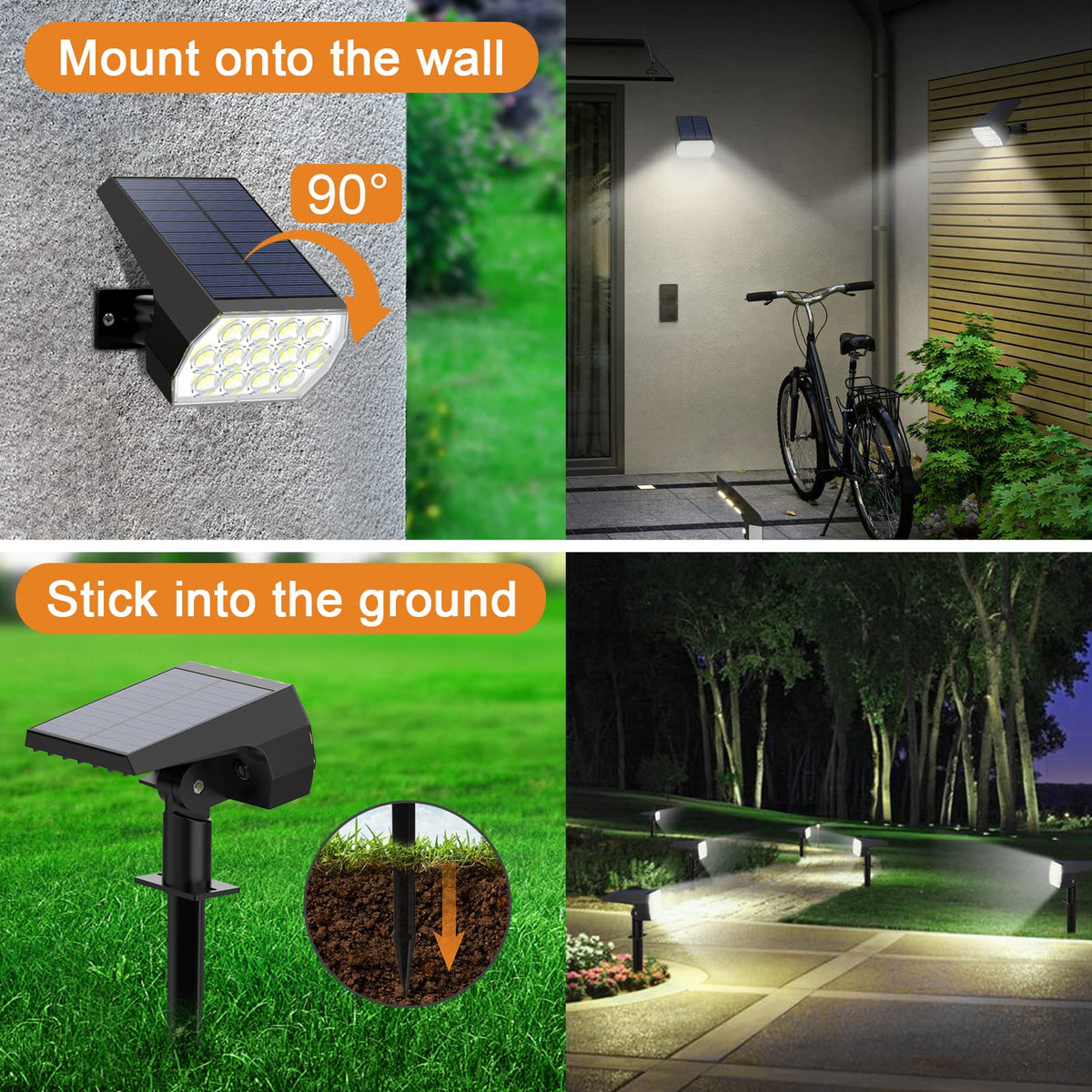 LinkMejor Lumină Solară Outdoor, IP68 Apărezătoare, Alb Rece, 6 Pachet