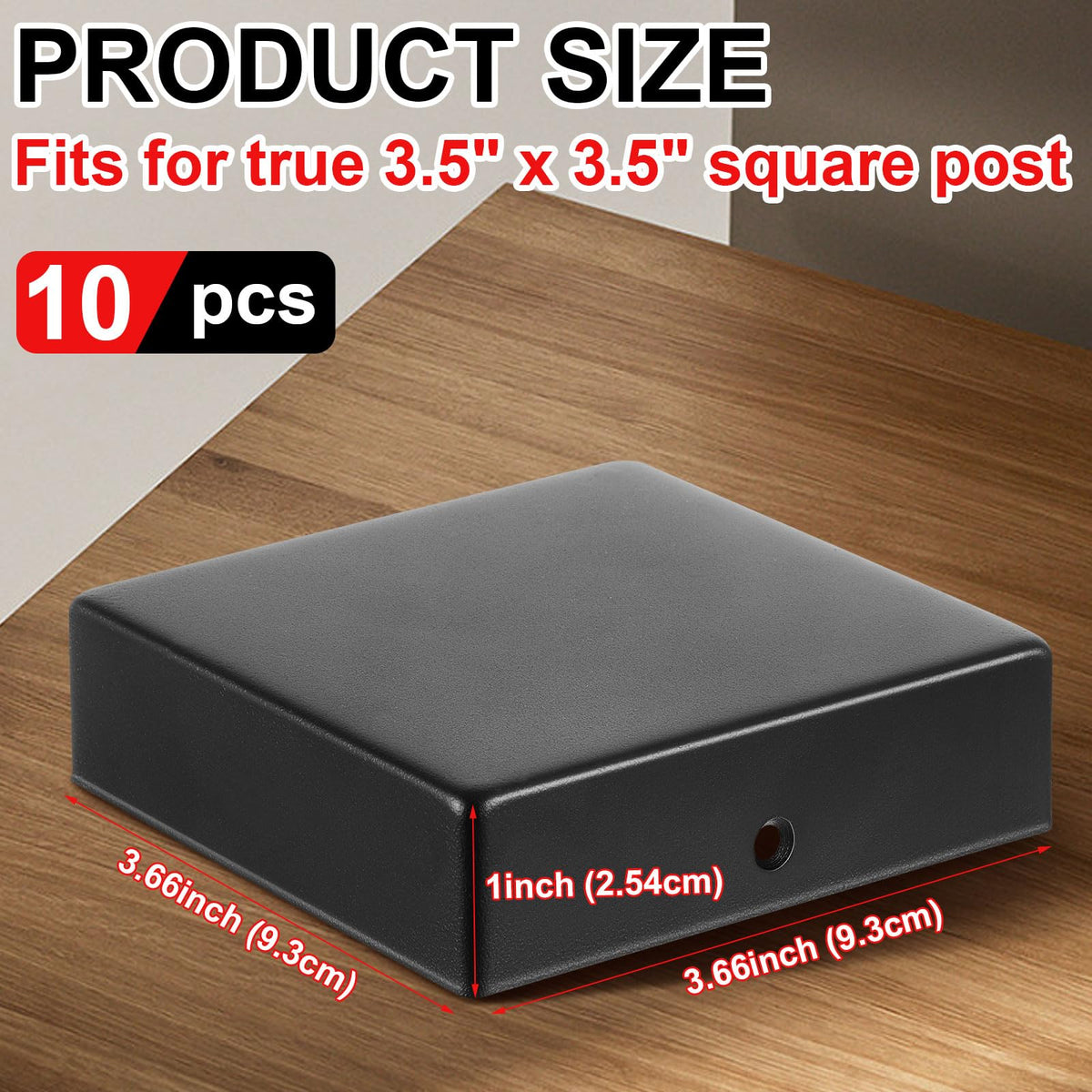 LinkMejor 10 Pz 4 x 4" Toppa Piramidale Piana per True 3-1/2" x 3-1/2"