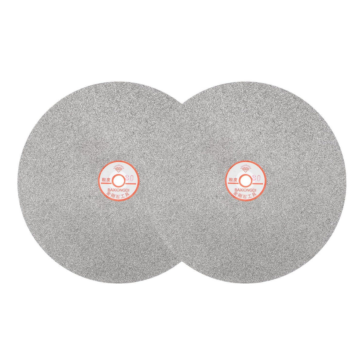 2pcs Diamond Sanding Grinding Disc, 12-Inch (300mm) Grit 80 1/2" Arbor Hole, Flat Lap Disk Polishing Discs Abrasive Wheel for Gemstone Tile Porcelain Glass Stone Metal