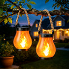 Zonne Lanterns Buiten Waterdicht, 2 Pack Flitsend Vlam Hanglampen