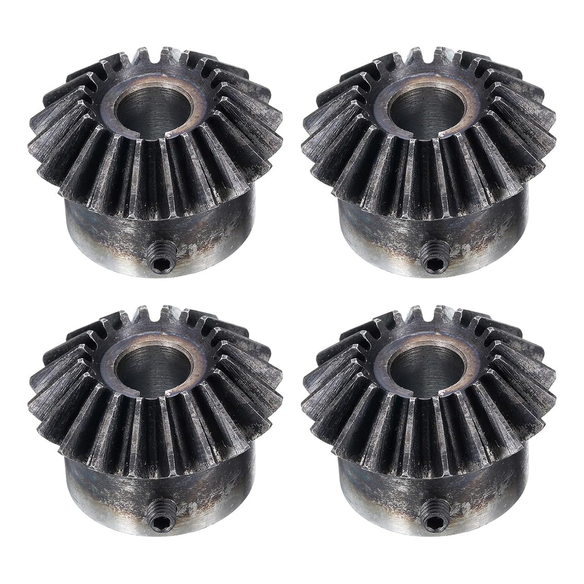 4pcs Bevel Gear 2 Module 1:1 Reduction Rate 20T 12mm Hole Dia Bevel Pinion Gear, 90 Degree Steering Gear with Keyway for Hardware Mechanical Rotation