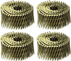1200 Count Siding Nails 2-1/2" x 0.091" 15-Degree Ring Shank Full Round Head Collated Wire Coil for Lath and Sheathing Materials