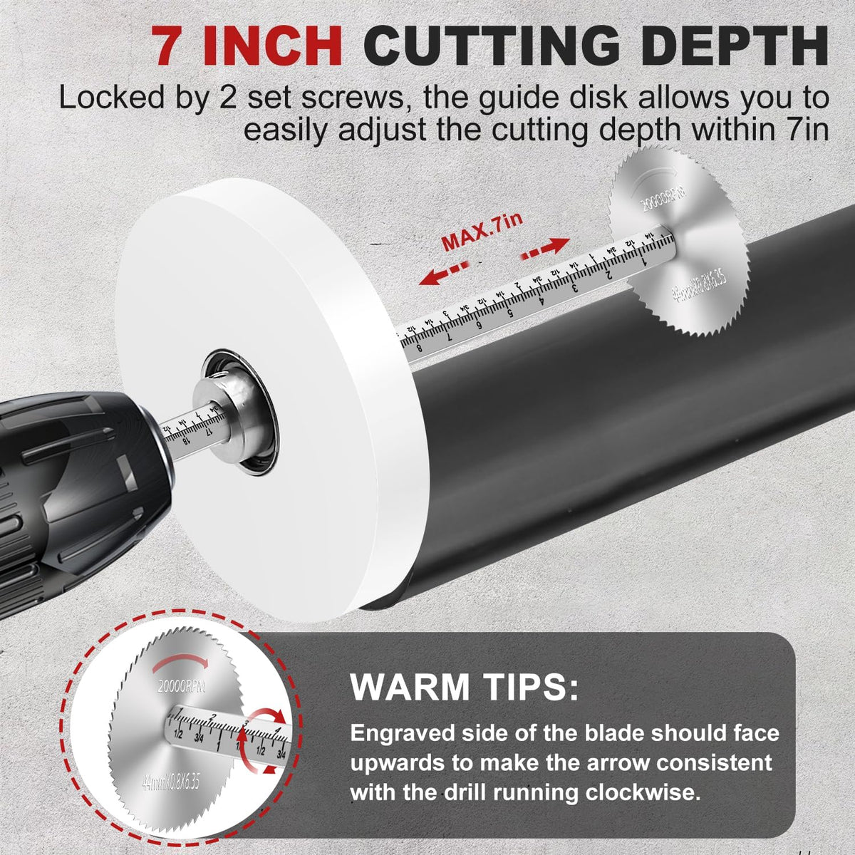 Cutter intern pentru tub PVC, cu ghid de măsurare cu scara de 7"