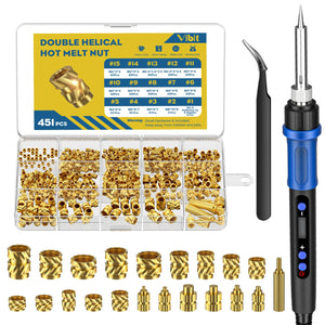 LinkMejor 451 Pzzi Inserzioni Filettate Set, Kit Penna di Saldatura 100W per Stampa 3D