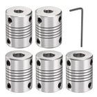 5 Pcs Aluminum Alloy Shaft Coupling 6mm to 8mm, Flexible Coupling Motor Connector Joint, Stepper Motor Coupler for CNC Machine & 3D Printer (L25xD19)