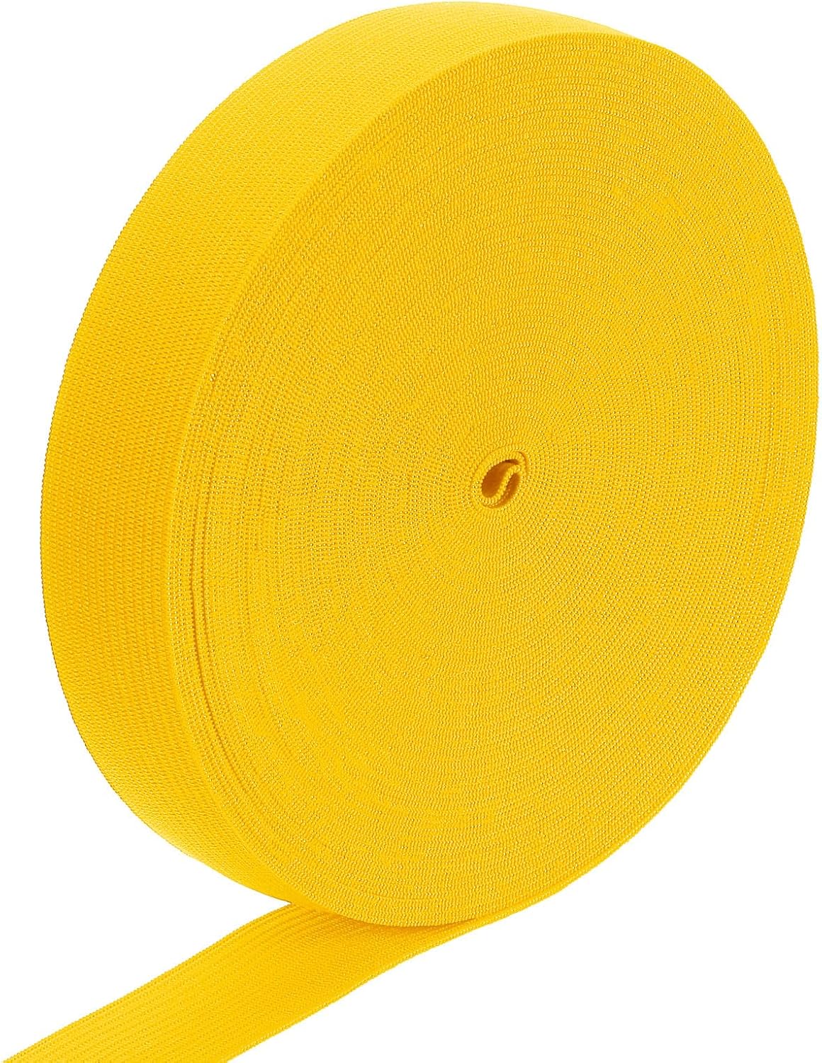 LinkMejor Elastic Band, 1" x 15 Yard Stretch Knit Elastic Bands Fabric Elastic Band for Sewing, Wigs, Waistband, Pants, Craft DIY (Orange Yellow)