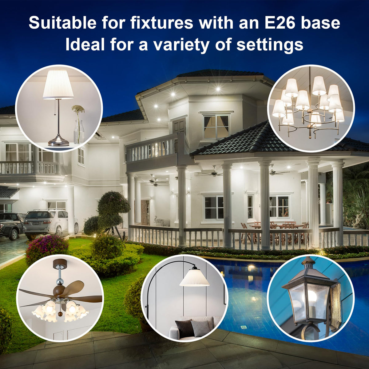 LinkMejor A19 LED Light Bulbs Daylight 5000K, E26 LED Bulb 60 Watt Equivalent