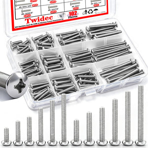 LinkMejor/102PCS Set de capse de mașină, #6-32#8-32 cap Phillips plat, lungime extra mare