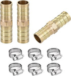 Barb Hose Fitting, 12x41.5mm Straight Coupler Quick Connector Adapter with 9-16mm Adjustable Stainless Steel Hose Clamps, for Water Fuel Air Oil Gas 3 Set