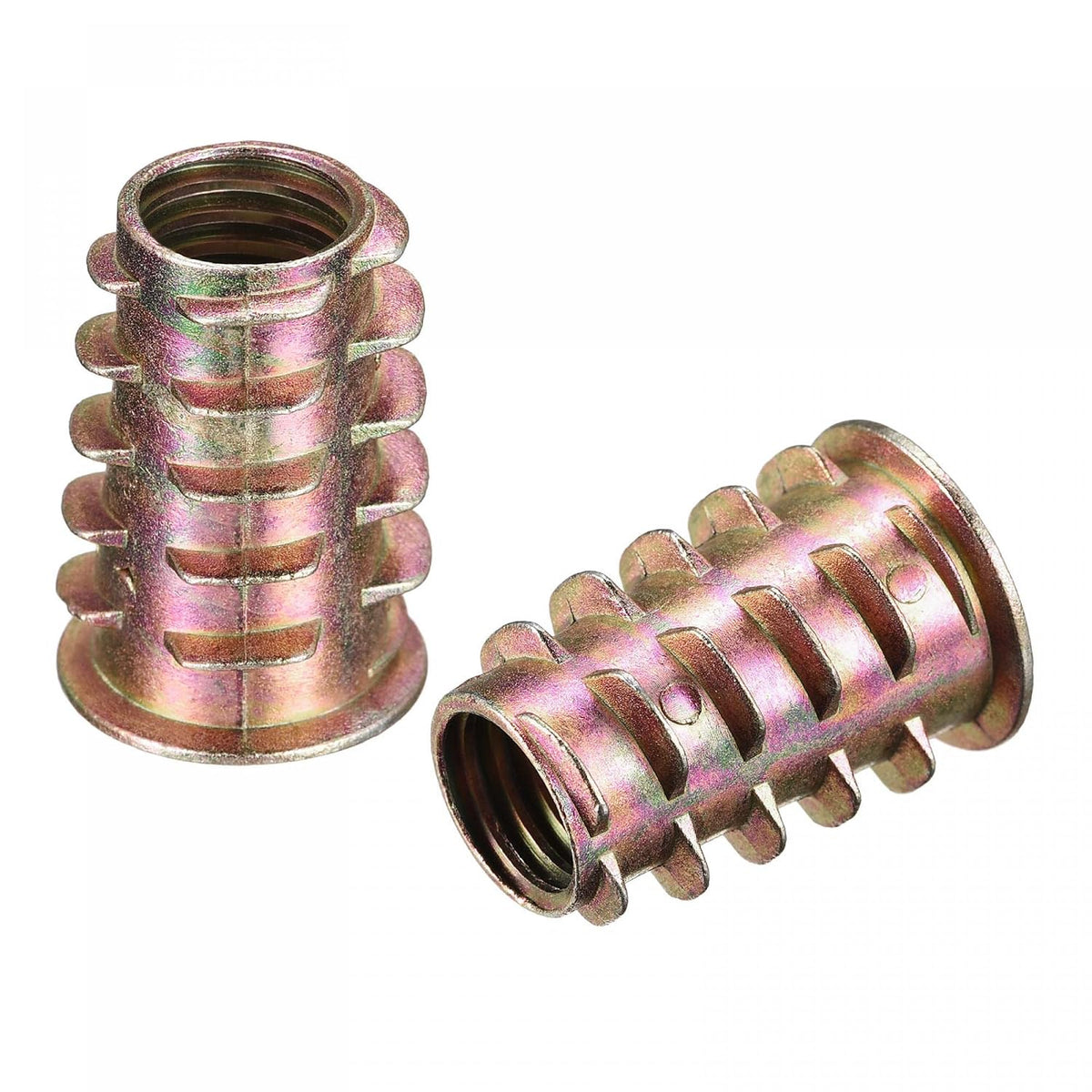 M10x25mm Furniture Screw-in Nut Zinc Alloy Threaded Insert Nuts for Wood 25pcs