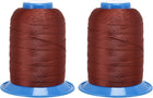 LinkMejor Bonded Polyester Sewing Threads 610 Yards 420D/0.45mm Extra Strong Upholstery Thread for Manual and Machine Sews (Dark Brown, 2pcs)
