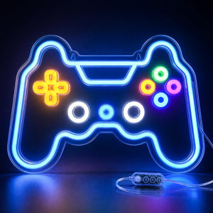LinkMejor Gaming Neon Sign, Motion Sensor Dimmable Gaming LED Lights for Wall Gamer Room Decor, Neon Signs for Boys Bedroom, Cool Gaming Lamp, Perfect Birthday Gifts for Boys Gamers Ideal Party