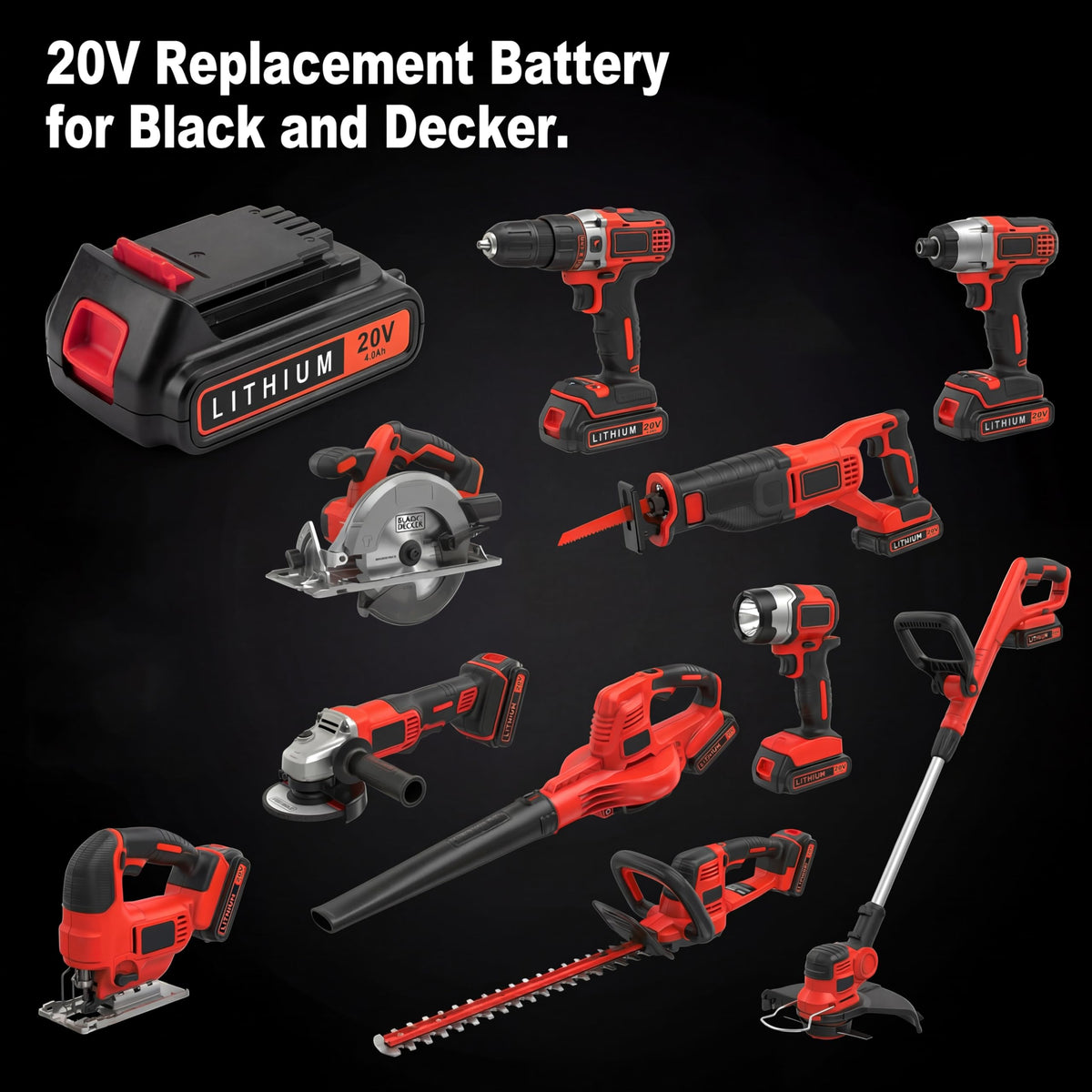 LinkMejor Sostituzione per Batteria Litio 20v Black and Decker 4.0Ah 2 Pack