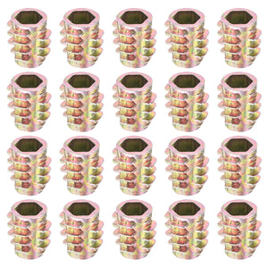 40Pcs Inserimenti a Trattino Esagonale, Inserimento a Trattino Esagonale in Lega di Zinco M6-1x13, Viti a Trattino Esagonale per Mobili, Viti a Trattino Esagonale per Mobili in Legno Assortimento