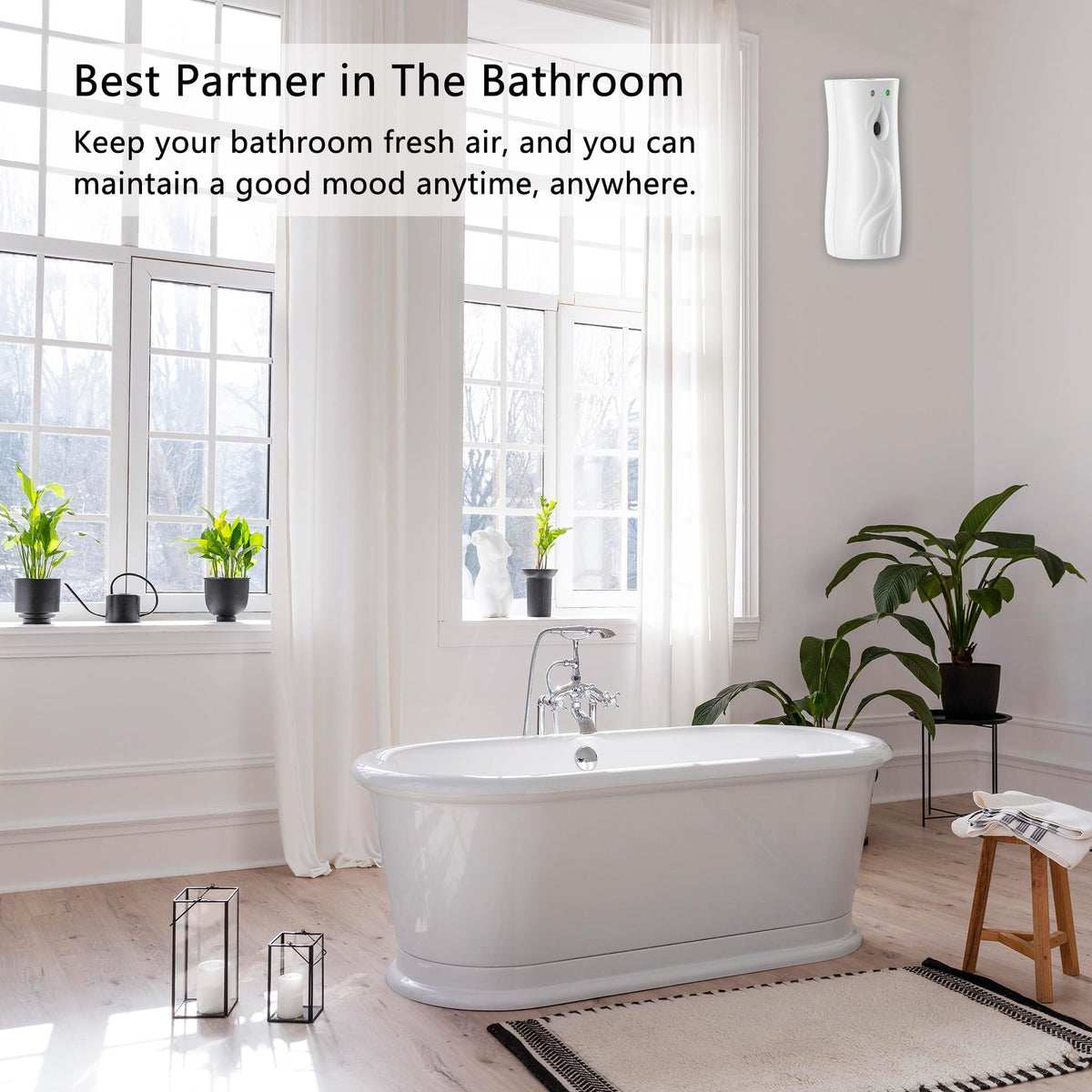 2-Pack Raffermatore Automatico Spray Aria Fresca con Telecomando, Bianco