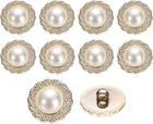 10Pcs 21mm Round Resin Vintage Clothes Sewing Button Metal Coat Pearl Wave Buttons Craft Accessories for Garment Coat Decoration Crafts DIY Project