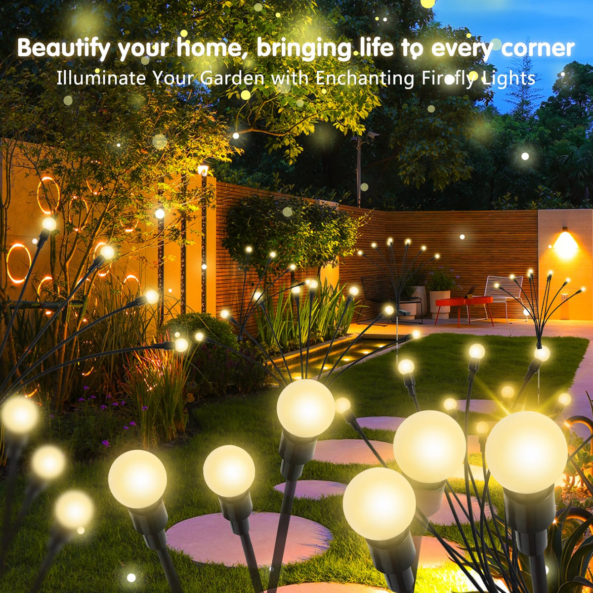4 Pack Zonnevliegverlichting Buiten, 8 Modus Aanpasbare Hoogte Schommelend, IP65