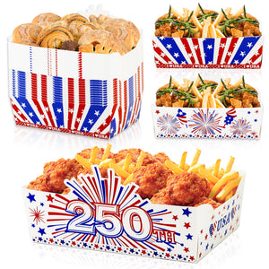 ลิงก์เมโจร์ 24 ชิ้น แบบไฟล์ใช้เดี่ยว สำหรับวันที่ 4 กรกฎาคม กระเบื้องอาหารกระดาษ แบบดาบายส