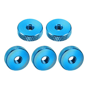 Pehmeä pyöristetty mutteri - M5 x 16mm x 5mm peukal mutteri lukitus säätömutteri alumiinialloy sininen 5kpl