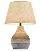 LinkMejor 10" H Small Rechargeable Cordless Ceramic Table Lamp, Coastal