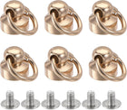 LinkMejor 8x8mm Pull Ring Rivets Studs Round Head for DIY Brass Champagne Gold 6pcs