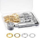 Grommet Tool Kit 50 Sets 3/4" Copper Grommets Eyelets with 3 Pcs Install Tool, 2 Colors 20mm Inside Dia for Leather, Clothes, Belt, DIY Crafts