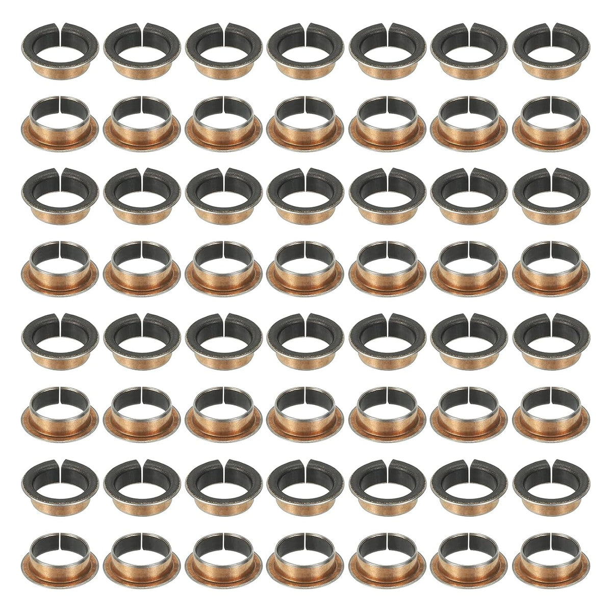 60Pcs Flanged Sleeve Bearing, 16mm Bore x 18mm OD x 7mm Length, 24 x 1.0mm Flange Dia x t Sintered Bronze Bushings Self-Lubricating Bearings for Industrial Equipment