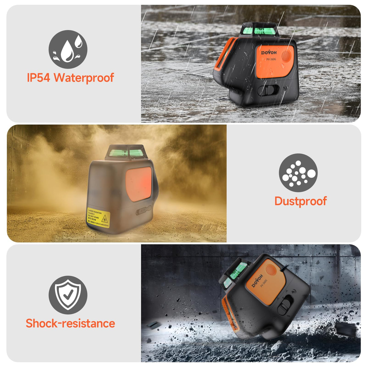 LinkMejor Nivel láser de punto Plumb 360 Auto Nivelación, PV-360G