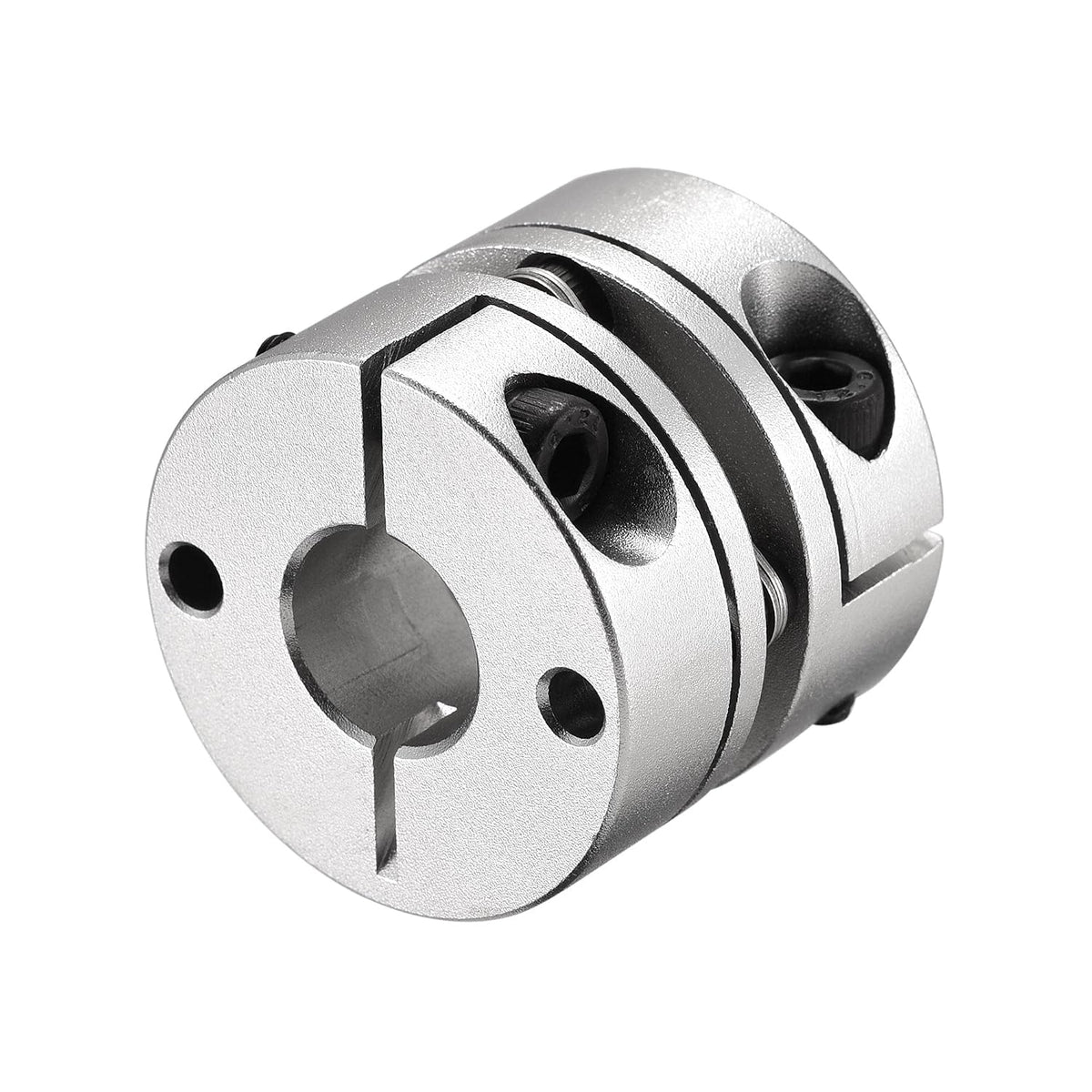 12mm to 14mm Bore One Diaphragm Motor Wheel Flexible Coupling Joint Aluminium Alloy and Stainless Steel Silver 1Pcs