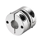 12mm to 14mm Bore One Diaphragm Motor Wheel Flexible Coupling Joint Aluminium Alloy and Stainless Steel Silver 1Pcs