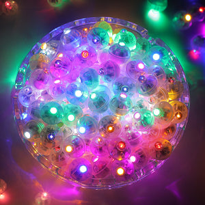 LinkMejor 100PCs Colorful Balloon Lights Mini, Battery Powered, Long Standby Time Waterproof Tiny Led Round Flash Light for Paper Lantern Balloon Party Easter Eggs Wedding Christmas Halloween