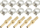 5 Set 4-6mm Hose Barb Barbed Tube Pipe Fitting Copper Hose Fitting Connectors with Clamps
