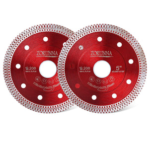 LinkMejor 2Pcs 5" Diamond Saw Blades, Tile Cutting Disc for Angle Grinder