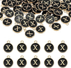 52pcs Letter Charm, Enamel Letter Pendants, Alphabet x Pendants Double Sided Beads Charm for DIY Bracelet Necklace Pendants Earring Jewelry, Black