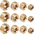 Brass Internal Hex Pipe Plug Assortment 1/8PT 1/4PT 3/8PT 1/2PT Male Thread Socket Cap 4in1 3 Set