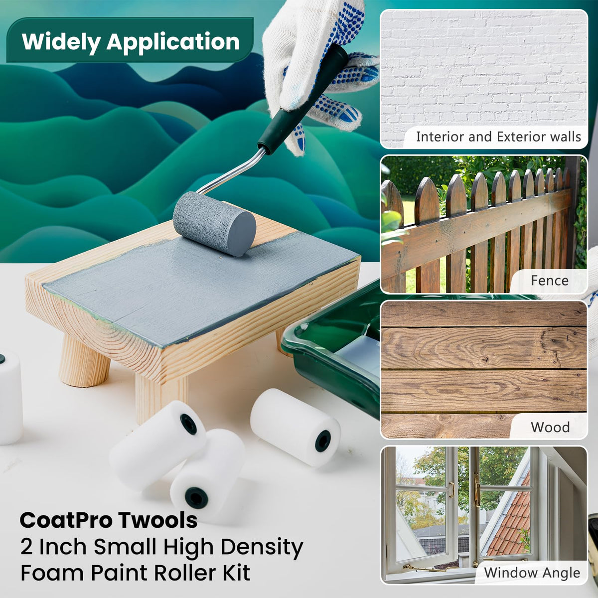 LinkMejor Kit Rollera do Farby Foam, 2 Calowy 10 Sztuk