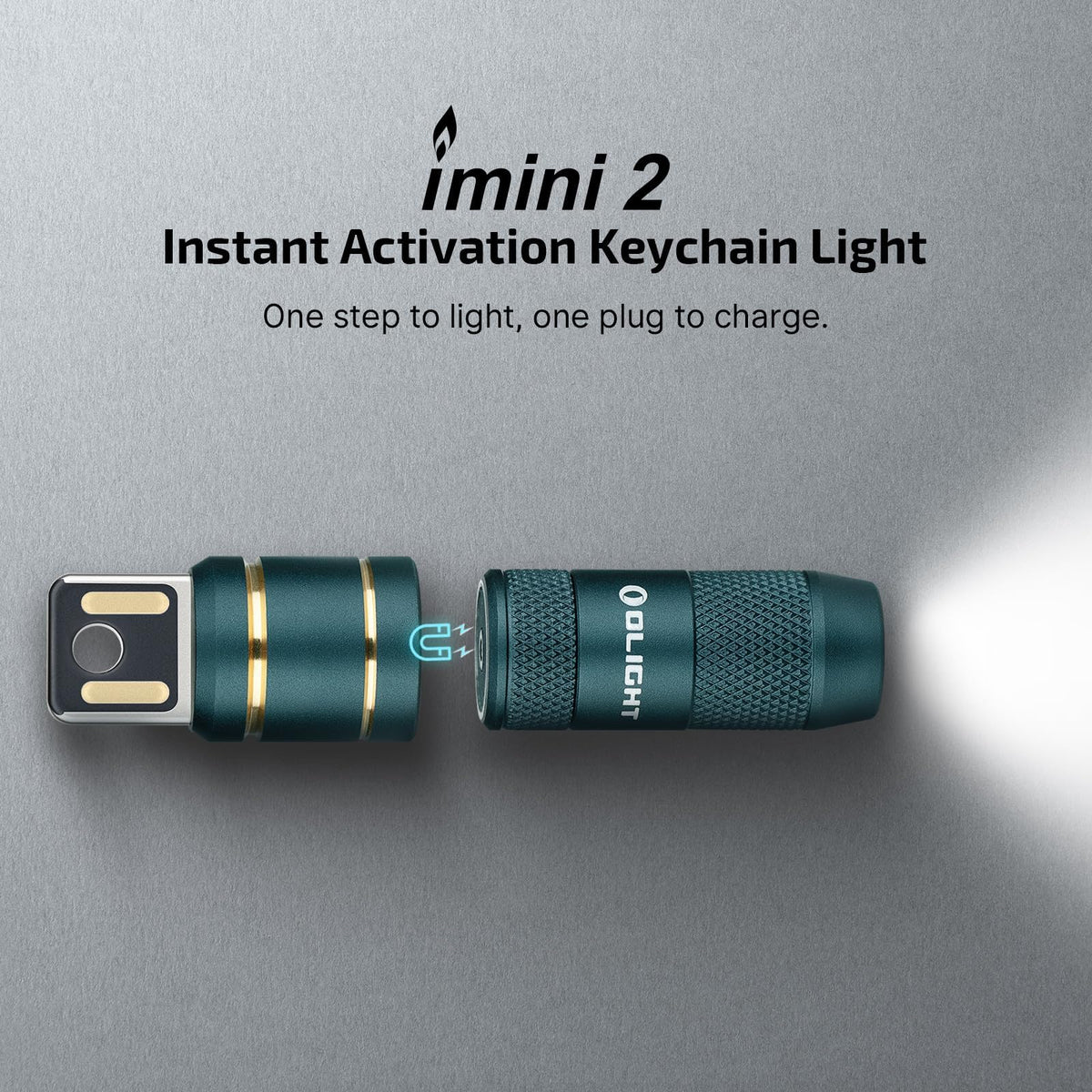 LinkMejor 2 Pack IMINI 2 Oploadbar EDC Nøglekæde Lommelygte Sort+Drøm Blå