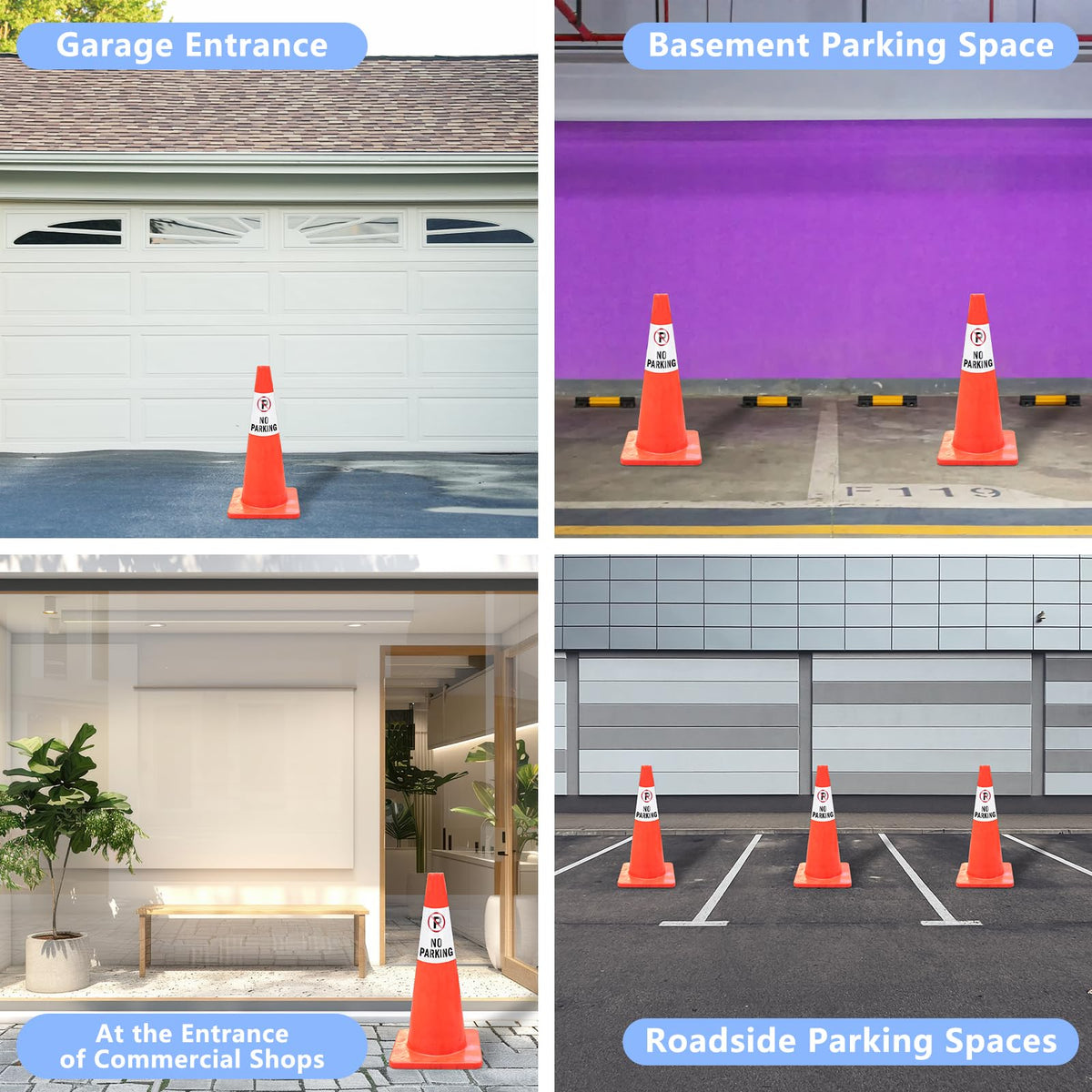 2 Pack Geen Parkeercones Berichtsleeve, 360° Heldere Reflecterende Cones Sleeve