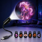 LinkMejor Proyektor Kuda Malam 2-in-1 USB Mini LED Proyeksi