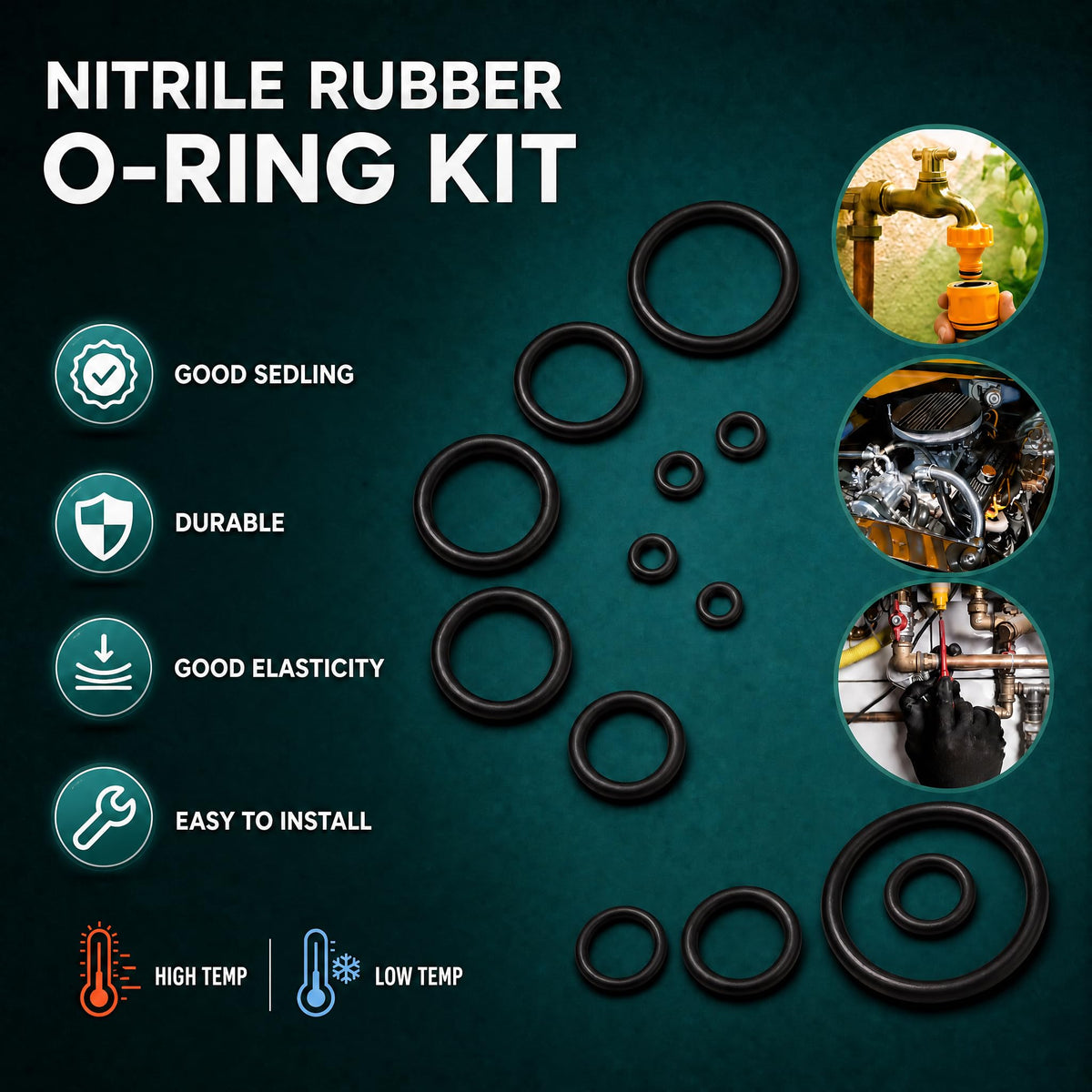 LinkMejor 1030PCS Nitrilgummi-O-Ring-Sortiment-Set in 31 Größen