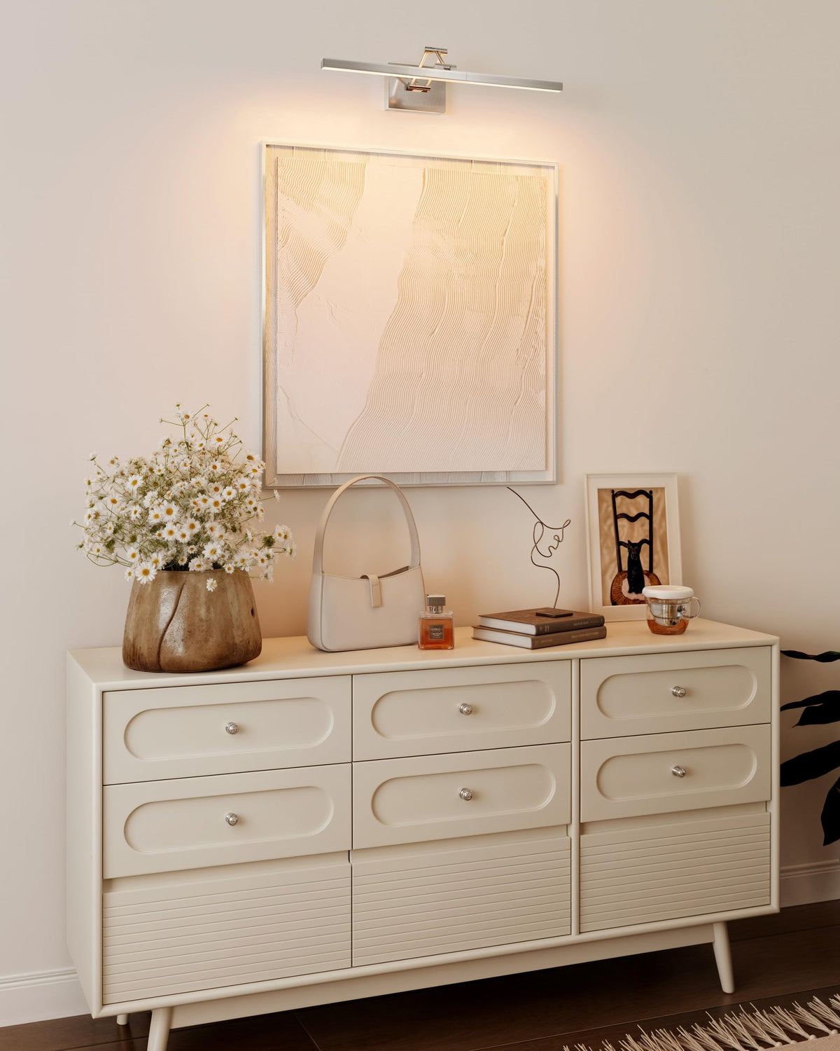 LinkMejor 24" Modern LED Lumière de Salle de Bain, Chrome Lisse